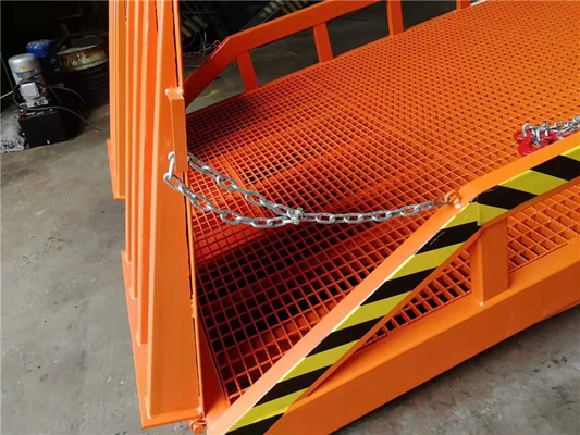 10 Ton Mobile Container Loading Ramps Fast Efficiency Working In Yard Orange Color
