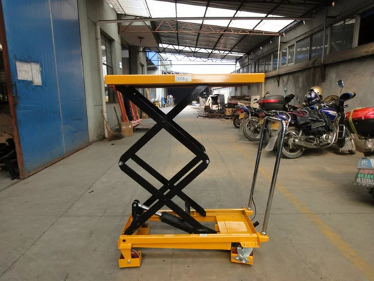 Small Lift Table Manual 500kg Warehouse Portable Handling Equipment Yellow
